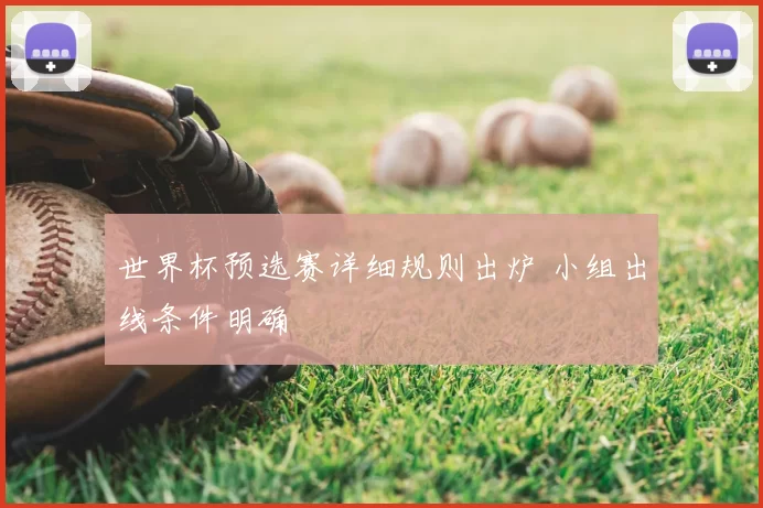 世界杯预选赛详细规则出炉 小组出线条件明确