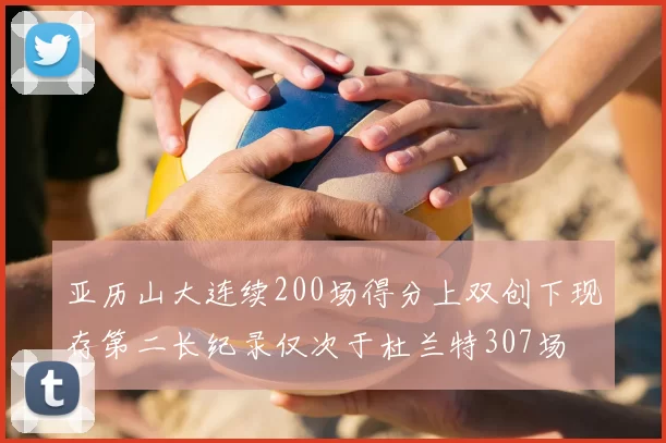 亚历山大连续200场得分上双创下现存第二长纪录仅次于杜兰特307场